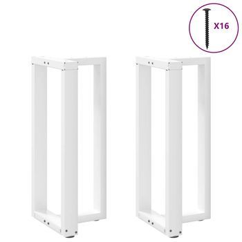 Patas Para Mesa De Bar En Forma De T (2 Unidades), Color Blanco, 40 X 35 X (90-91) Cm, Acero Vidaxl