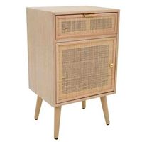 mesita de mdf y rejilla marron 42x365x71