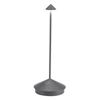 lampara de mesa led pina pro gris oscuro recargable y regulable inalambrica color azafran 2200-2700-3000k ip54 12 horas de autonomia