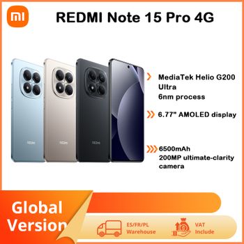 Xiaomi Redmi Note 15 Pro 4G Global NFC MediaTek Helio G200 Ultra Cámara de 200MP con Dolby Atmos ®