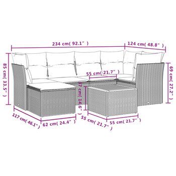 Conjunto De Sofás De Exterior (con Cojines, Combinación De 7 Piezas)