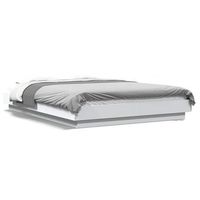 cama matrimonial  cama para adultos  estructura de cama con led madera ingenieria blanco 120x190 cm