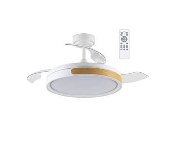 Ventilador led aspas plegables nemi cct dim 72w marca wonderlamp