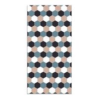 alfombra vinilica tono azul 300x200cm mosaico hexagonos