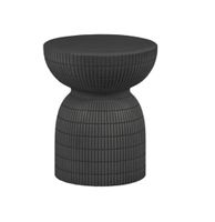 mesa auxiliar de hormigon marron con relieves