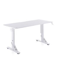mesa gaming escritorio valk skuld blanca 136x60 - altura regulable bandeja cables