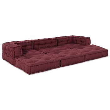 Unidad De Sofá Modular Tela Castaño 210 X 70 X 56 Cm Vidaxl