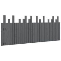 cabecero de cama de pared  panel de cabecera madera maciza pino gris 204x3x80 cm