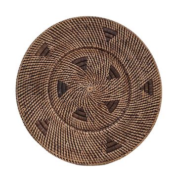 Plato decorativo de ratán marrón 70 cm