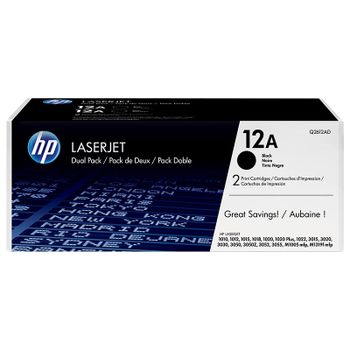 HP 12A Black Original Standard Capacity Toner Cartridge - Twin Pack
