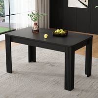 mesa de comedor moderna rectangular con 4 patas aglomerado negra