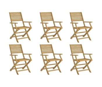 Vidaxl sillas de jardín plegables 6 uds madera acacia 54,5x61,5x86,5cm