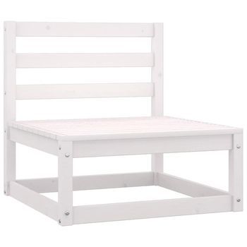 Conjunto De Muebles De Jardín 3 Uds | Mesa Y Sillas Con Cojines Madera Pino Blanco