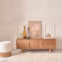 mueble tv de madera de teca maciza 150 cm