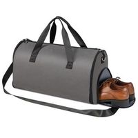 bolsa de mano con compartimento para zapatos y correa ajustable para el hombro bolsa de viaje para traje colgante 2 en 1 gris oscuro