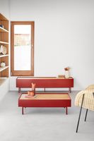 mueble de tv 2 cajones 1 puerta abatible burdeos