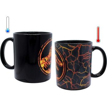 Taza Sensitiva Al Calor Logo Jurassic World Cerámica 320 Mls
