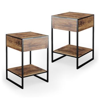 Mesa De Noche Fyrk Lote De 2 Vicco