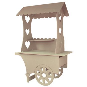 Carrito De Dulces En Mdf Para Boda, Cumpleaños Y Bautismo 132cm X 87cm X 48cm