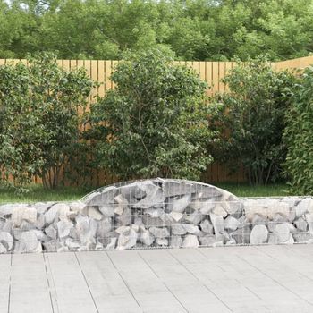 Cestas De Gaviones 4 Piezas | Gavión Para Piedras | Gavión Decorativo Forma De Arco Hierro 300x30x40/60 Cm Cfw750404