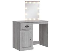 vidaxl tocador con luces led gris sonoma 90x42x1325 cm