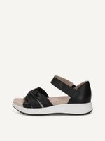 caprice sandal black made of leather without heel size 40