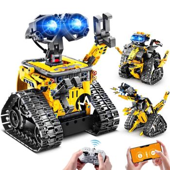 Coche robot de carreras RC técnico 3 en 1 2.4GHz 4CH Juguetes de bloques de construcción STEM Camión de control remoto R