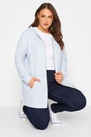 sudadera tacto suave con cremallera y capucha azul claro mujer curvy y tallas grandes yours