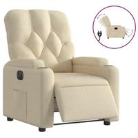 sillon de salon  silla  sillon reclinable electrico de tela crema