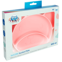 canpol babies plato silicona con compartimentos y ventosa 6m 500 ml rosa