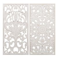 set de 2 placas de madera blanco envejecido 80x40 cm
