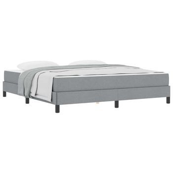 Cama Tipo Box Spring Gris Claro 180 X 200 Cm Tela Vidaxl