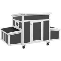 pawhut gallinero para exterior 147x935x895cm con ventana nido bandeja extraible y perchas jaula para 1-6 gallinas gris oscuro   aosom espana
