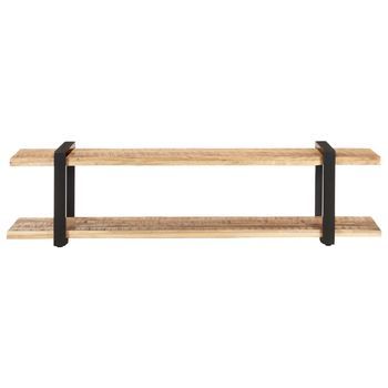 Mueble Tv | Mueble De Salón | Armario Tv De Madera Maciza De Mango Rugosa 160x40x40 Cm