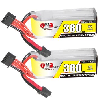 Batería LiPo GAONENG GNB LiHV 4S 15.2V 380mAh 90C con enchufe XT30 para Drone de Carreras RC FPV CineWhoop y Avión