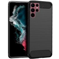 cool funda carbon negro para samsung galaxy s22 ultra s908