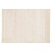 alfombra lisa de pelo largo de polipropileno de 160 x 230 cm crema sisu - oviala