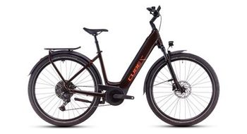 Cube touring hybrid pro 625 bicicleta hibrida electrica de facil acceso shimano cues 11s 625 wh 700 mm marron canela naranja 2025