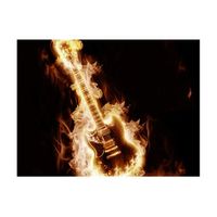 papel pintado 3d - guitarra en llamas 400x309 cm