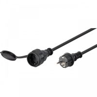 goobay cable extensor de alimentacion tipo f cee7 recto con tapon de seguridad 5m negro