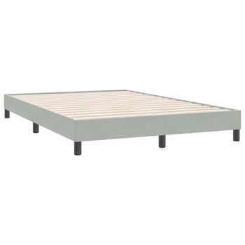 Estructura De Cama Sin Colchón Terciopelo Gris Claro 140x220 Cm Vidaxl
