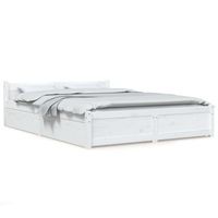 estructura de cama con cajones blanco king size 150x200 cm