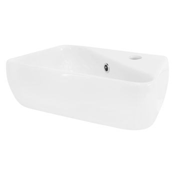 Lavabo Forma Cuadrada 45x27x13 Cm Cerámica Blanca Diseño Ml