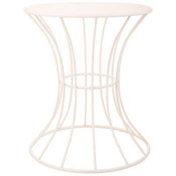 Mesa auxiliar de forja blanco 50x50x58