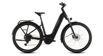 Cube touring hybrid one 600 easy entry bicicleta trekking electrica shimano cues 9s 600 wh 700 mm negro carbon 2026