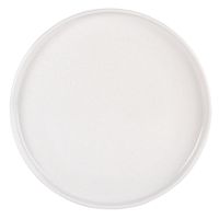 plato llano de ceramica blanca y beige