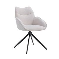 silla giratoria para comedor moorea r tela beige r patas de metal negro r altura 90 cm r estilo disenoindustrial
