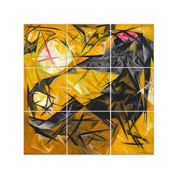 Legendarte - Panel Decorativo Multiple Gatos - Natalia Goncharova Cm. 150x150 (9 Paneles)