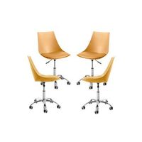 pack 4 sillas blok office - mostaza