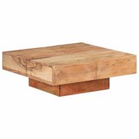 mesa de centro de madera maciza de acacia 80x80x28 cm vidaxl